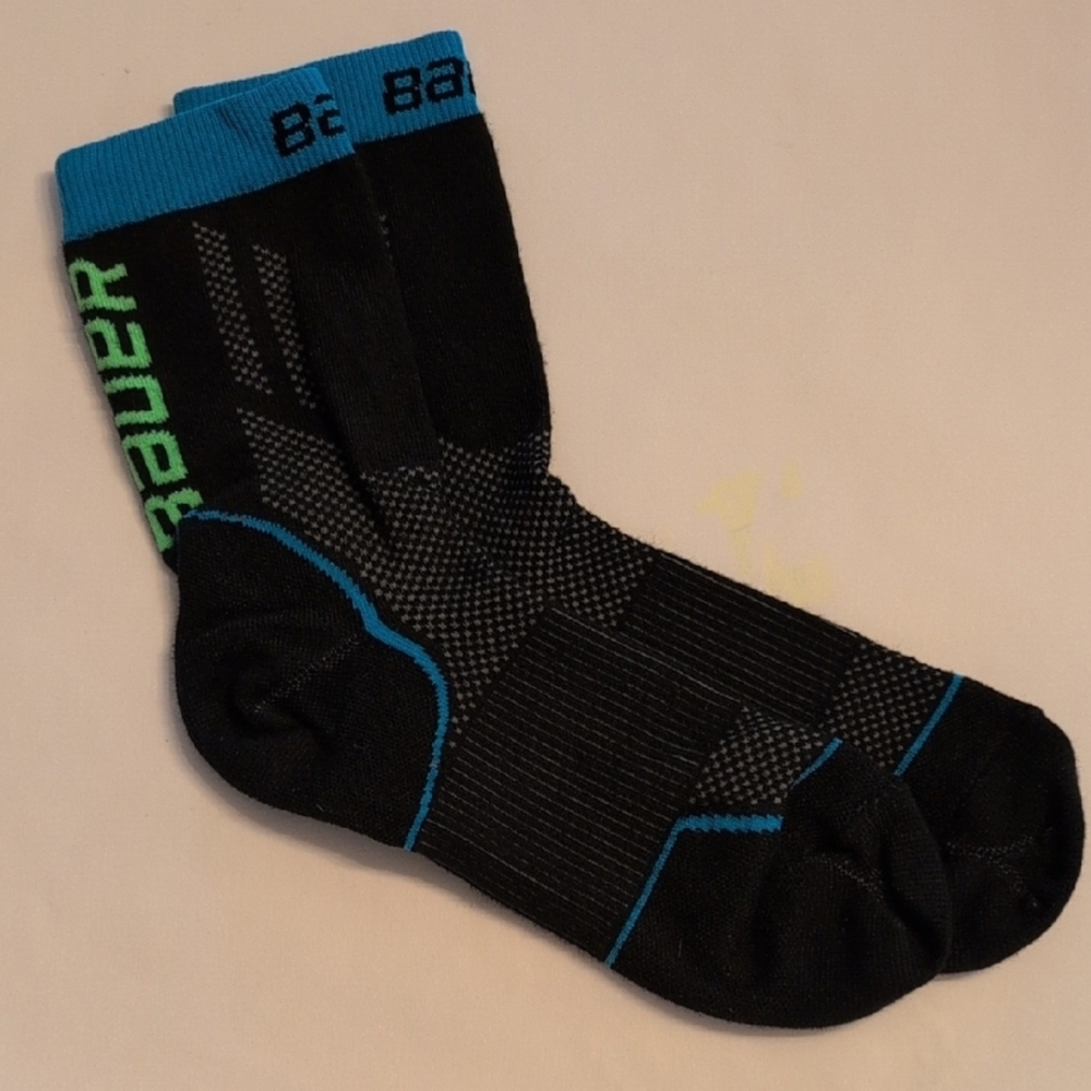 New Bauer Athletic Socks Black and Blue Performance Comfort